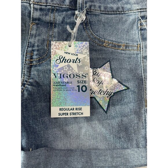 Vigoss Chelsea Girls Denim Shorts Adjustable Size 10 Regular Rise Super Stretch - Picture 3 of 5